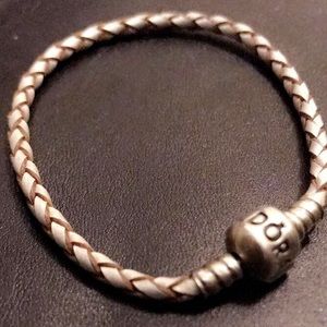 Braided Champagne Pandora Charm Bracelet